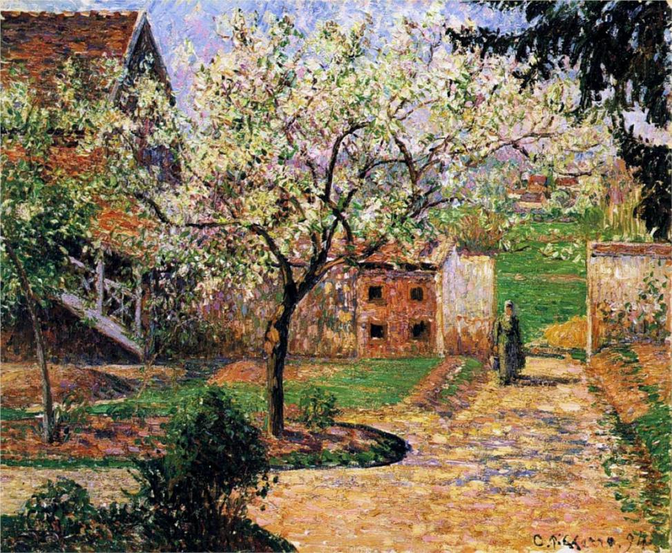 Flowering Plum Tree, Eragny - Camille Pissarro Paintings